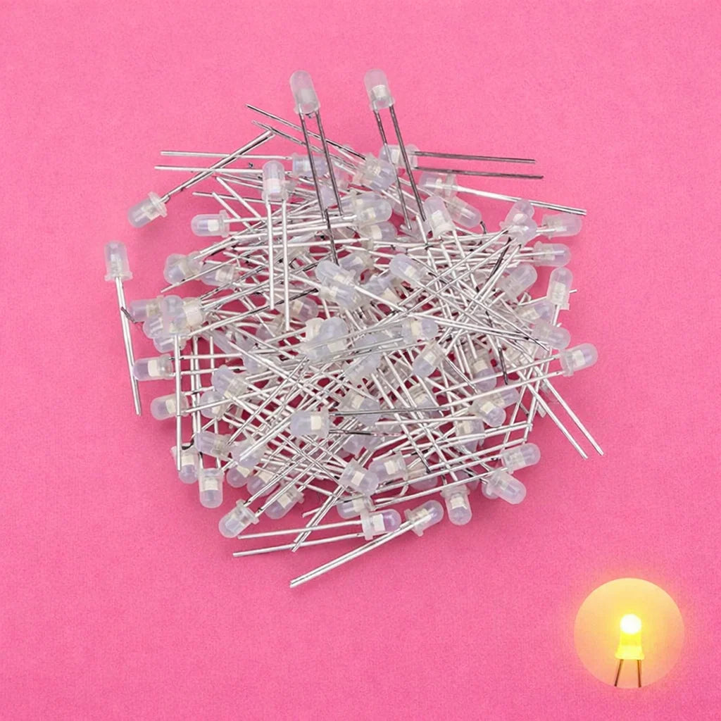 SAMIROB 60/100Pcs 3mm LED Diode Kit F3 Schottky Assorted Diode Red White Green Blue Yellow Orange Pink Purple Warm White for DIY