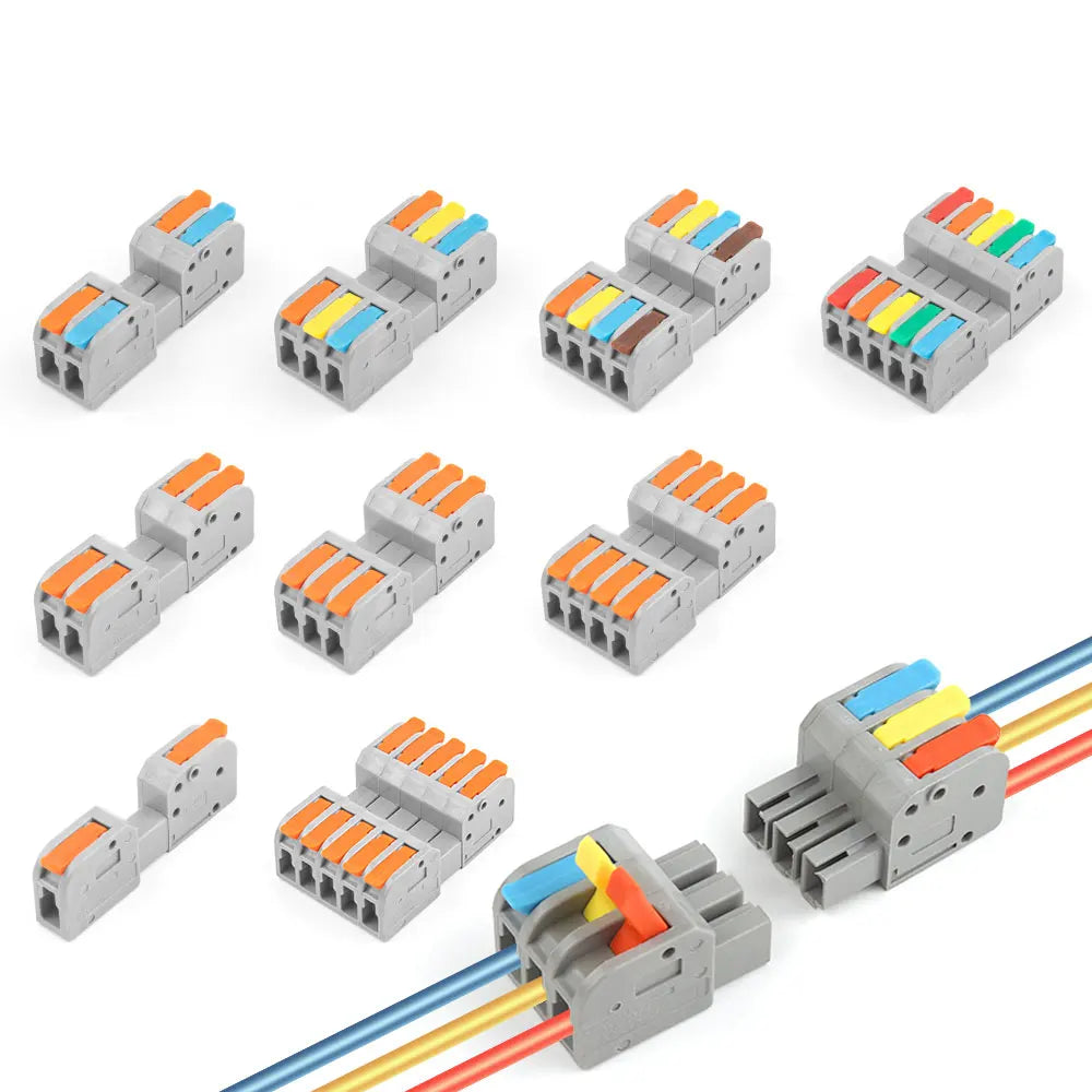 5Pcs DF-2604D Mini Docking Quick Wire Connector Male Female Universal Compact Push-in Butt Conductor Terminal Block 32A 250V