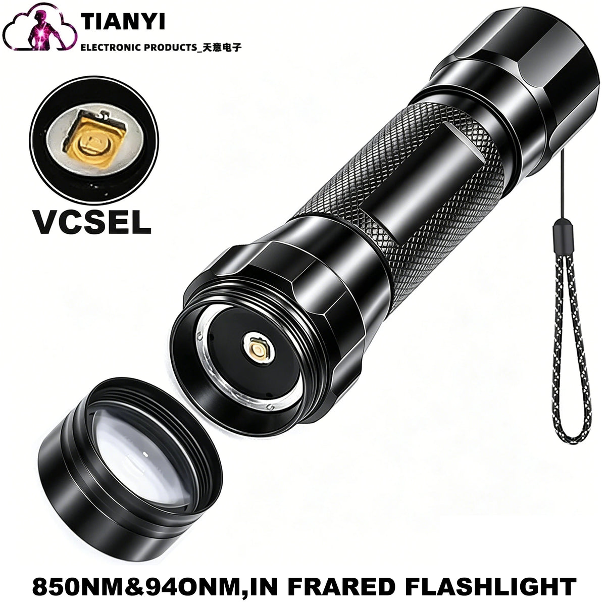 IR850nm&940nm Latest Infrared LED Zoom High Bright Night Vision Infrared Fill Light Tactical Hunting Zoom Flashlight IR Lighting