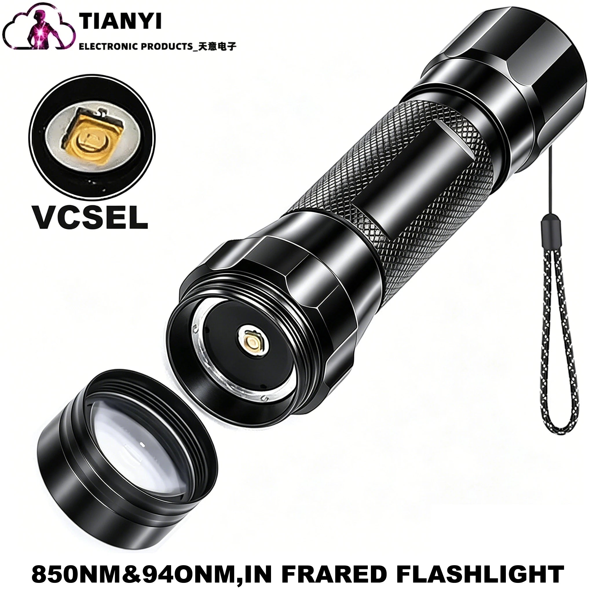 IR850nm&940nm Latest Infrared LED Zoom High Bright Night Vision Infrared Fill Light Tactical Hunting Zoom Flashlight IR Lighting