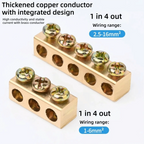 New Conductor Brass High Power Splitter Large Current Universal Quick Terminal Block Terminal Blocks Electrical