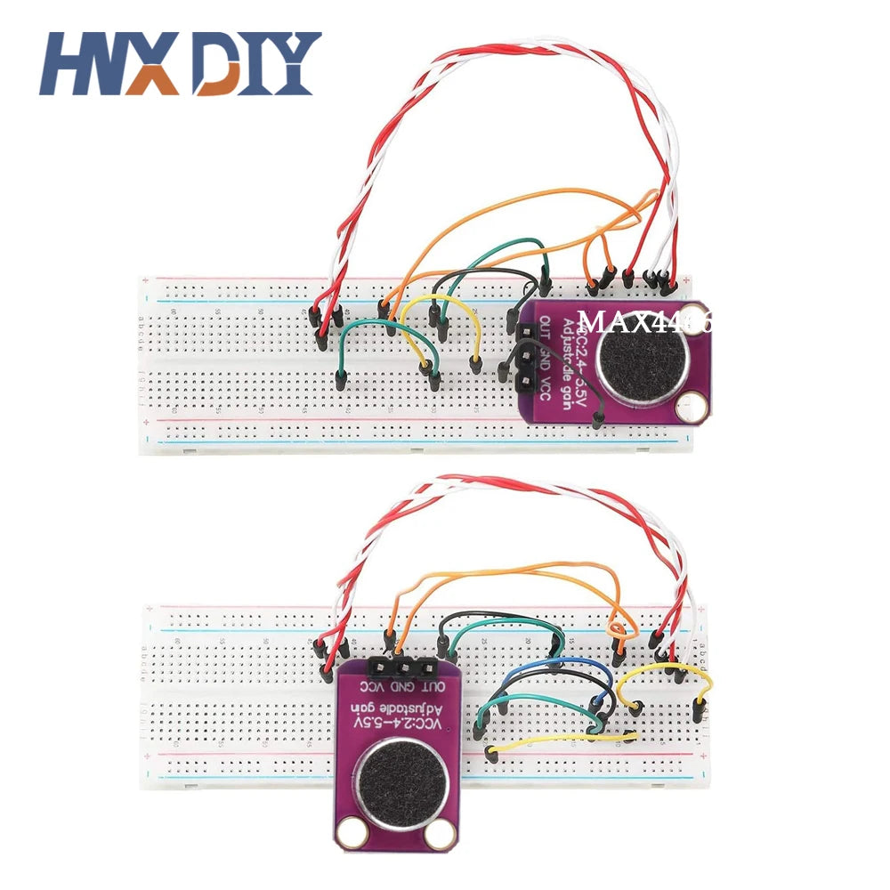 1-10PCS Electret Microphone Amplifier Module MAX4466 Adjustable Gain Blue Breakout Board