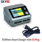 SKYRC D200neo AC 200W DC 800W Dual-Power Smart Charger 1-6S Lipo Li-ion LiFe Pb Battery Balance Charger Discharger w/ LCD Scree