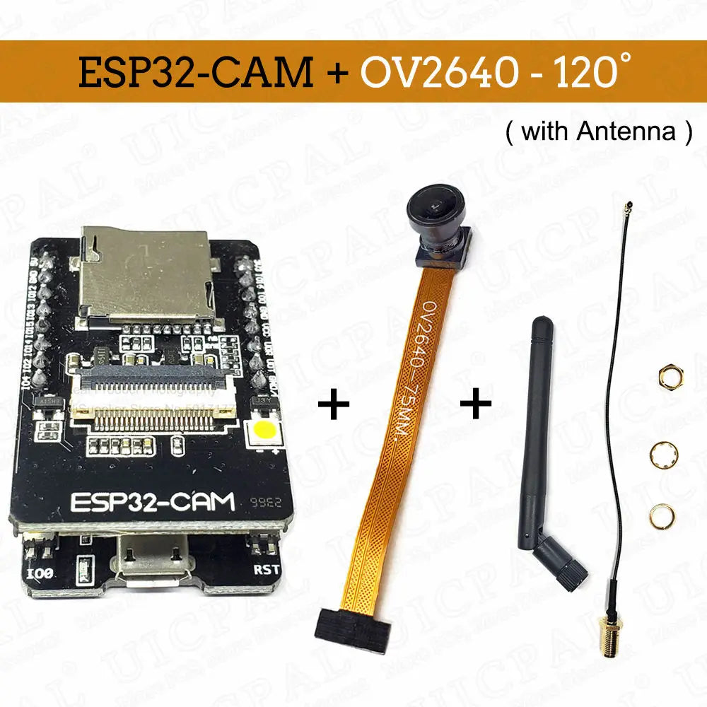OV2640 ESP32-Cam Set with DVP 24pin Camera 66 120 160 Degree 850nm Night Vision 2MP 2.4 GHz 8MB PSRAM Wireless Bluetooth Module