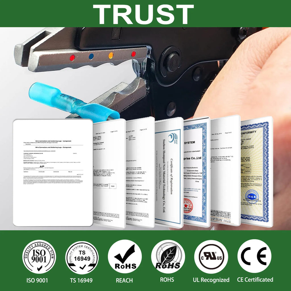 20/50/100PCS Heat Shrink Butt Wire Terminal Kit Waterproof Shrinkable Solder Crimp Splice Electrical Cable Joint Tube Connector