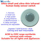 Newest Arrival LED Motion Sensor 110V 220V Automatic Infrared PIR Infrared Detector 360 Degree Time-Delay Motion Sensor Switch