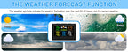 Wireless Weather Station with 3 Sensors 8 Channels 100m Range Indoor/Outdoor Thermometer Hygrometer Alarm Clock for Home Office