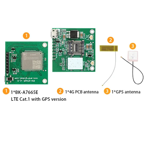 SIMCOM A7665E LTE CAT1 Breakout Board 4G GSM Cellular Module with SIM Slot Development Board for Vehicle GPS Tracker