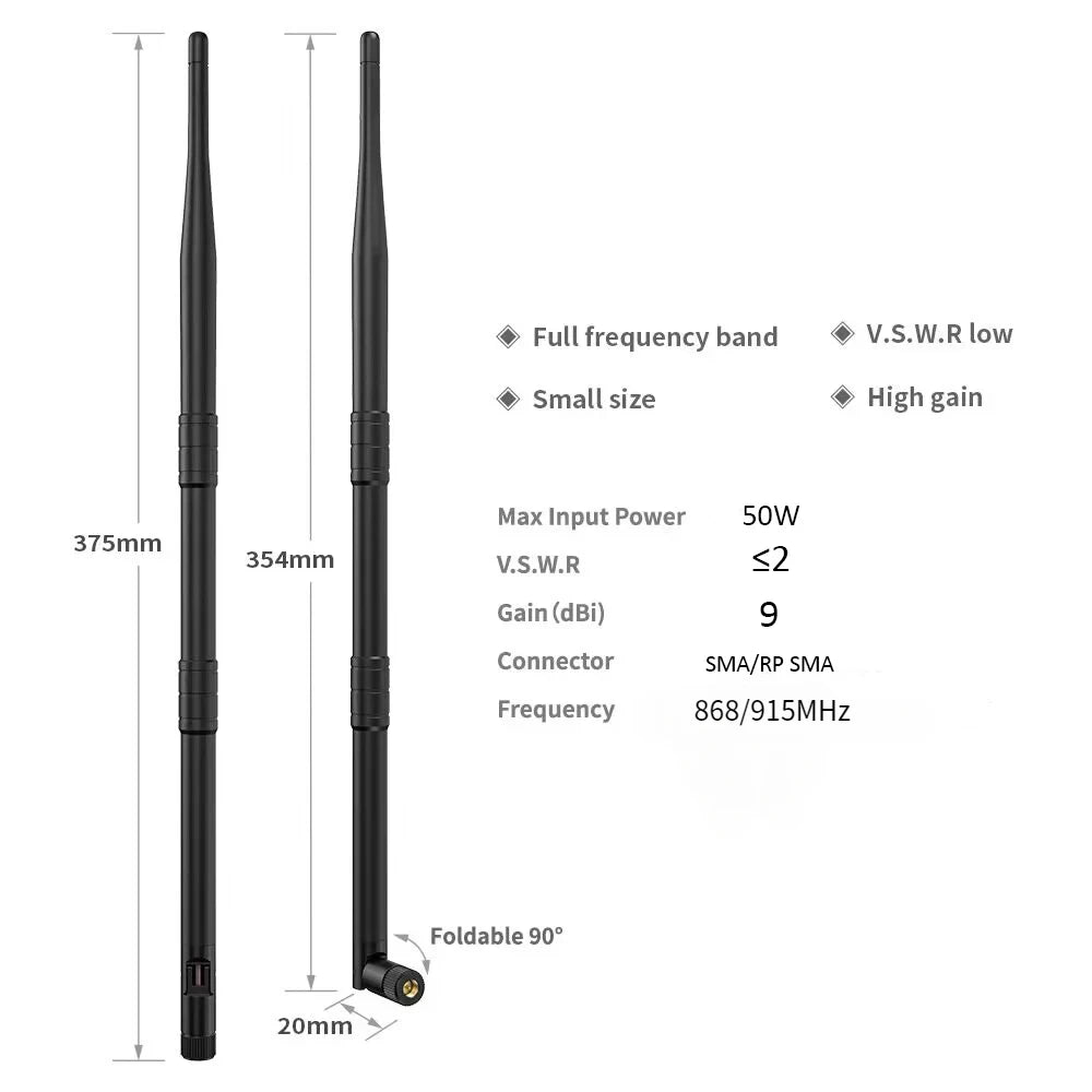 9dBi 868MHz 915MHz LoRa Antenna LoRaWAN Helium SMA Male Aerial Antennae For Bob-Cat RAK HNT