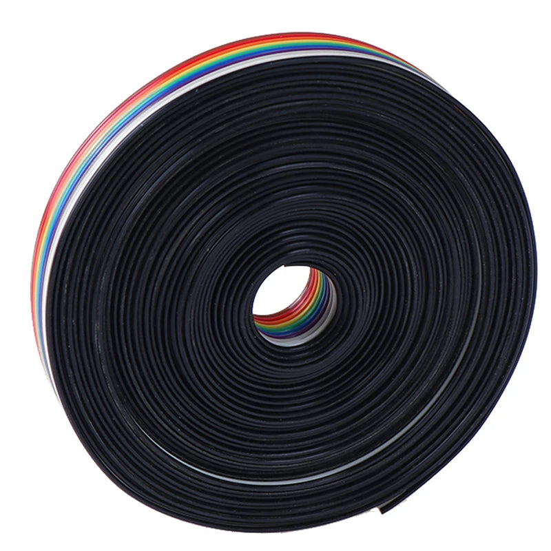 5m Rainbow Ribbon Cable 10 Way Flat Color Wire Flexible Electrical Connection Cable