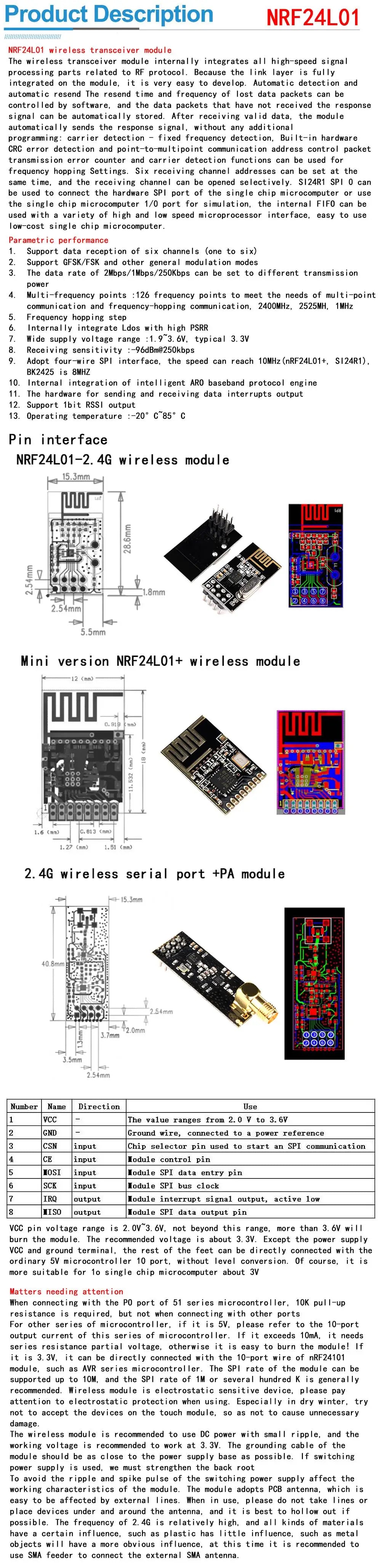 NRF24L01+ 2.4G wireless data transmission module 2.4GHz NRF24L01 upgrade version NRF24L01+PA+LNA 1000 Meters For Arduino