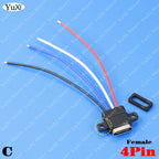USB Type-C Waterproof Connector Male Female 2Pin Fast Charging Jack Port USB-C 4Pin Charger Plug Data Transmission Cable 3A 5V
