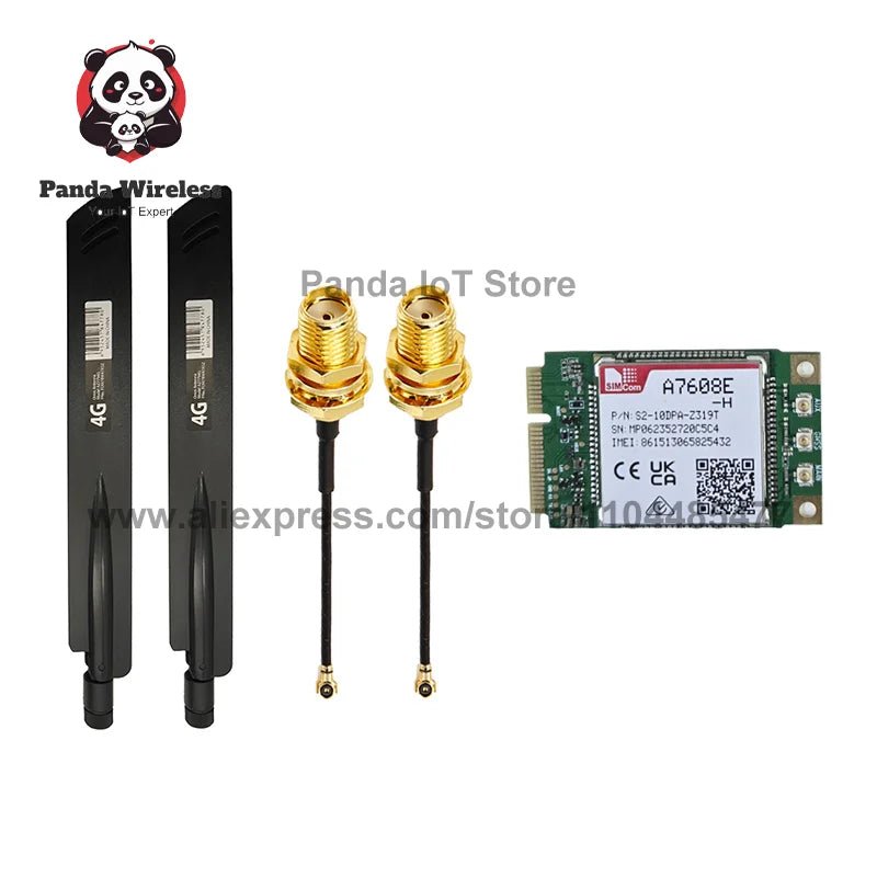1pcs SIMCOM CAT4 4G LTE-module A7608E-H PCIE Support GPS Replace SIM5320E SIM5360E series SIM7600E with Antennas adapter pigtail