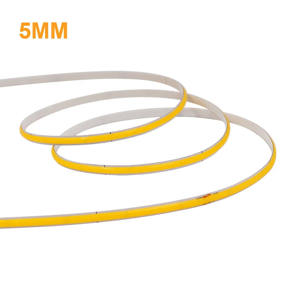 3mm 5mm PCB COB LED Strip Light 5V 12V 24V 320LED 8mm CRI90 Super Bright Flexible LED Tape For Cabinet Home Liner Lighting