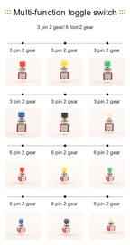 5PCS 3Pin C-NO-NC Reset Latching Toggle Switch Automatic return Push Button (ON)-OFF 5A125V/2A250V 6mm Mini Toggle Switches
