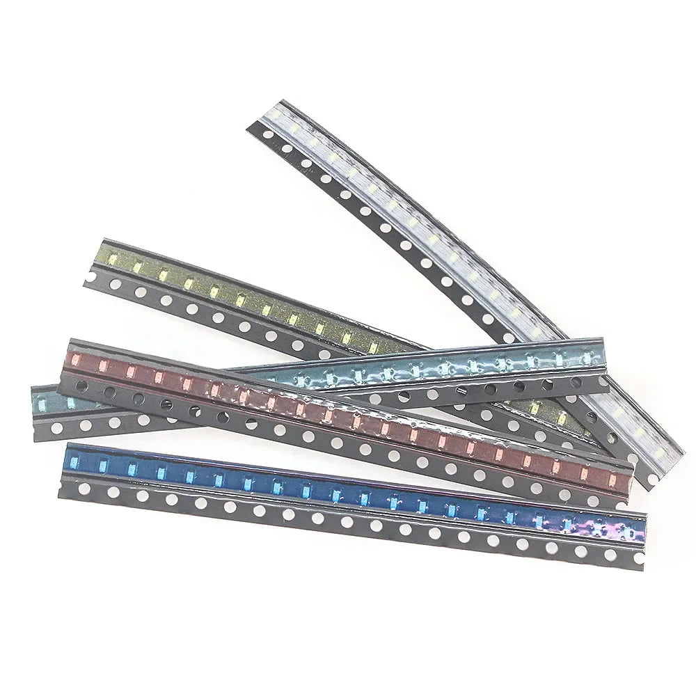 5 Colors SMD LED Light Emitting Diode Assortment Kit - 100pcs 0603/0805/1206/1210/5050/5730 Miniature LED Diodes