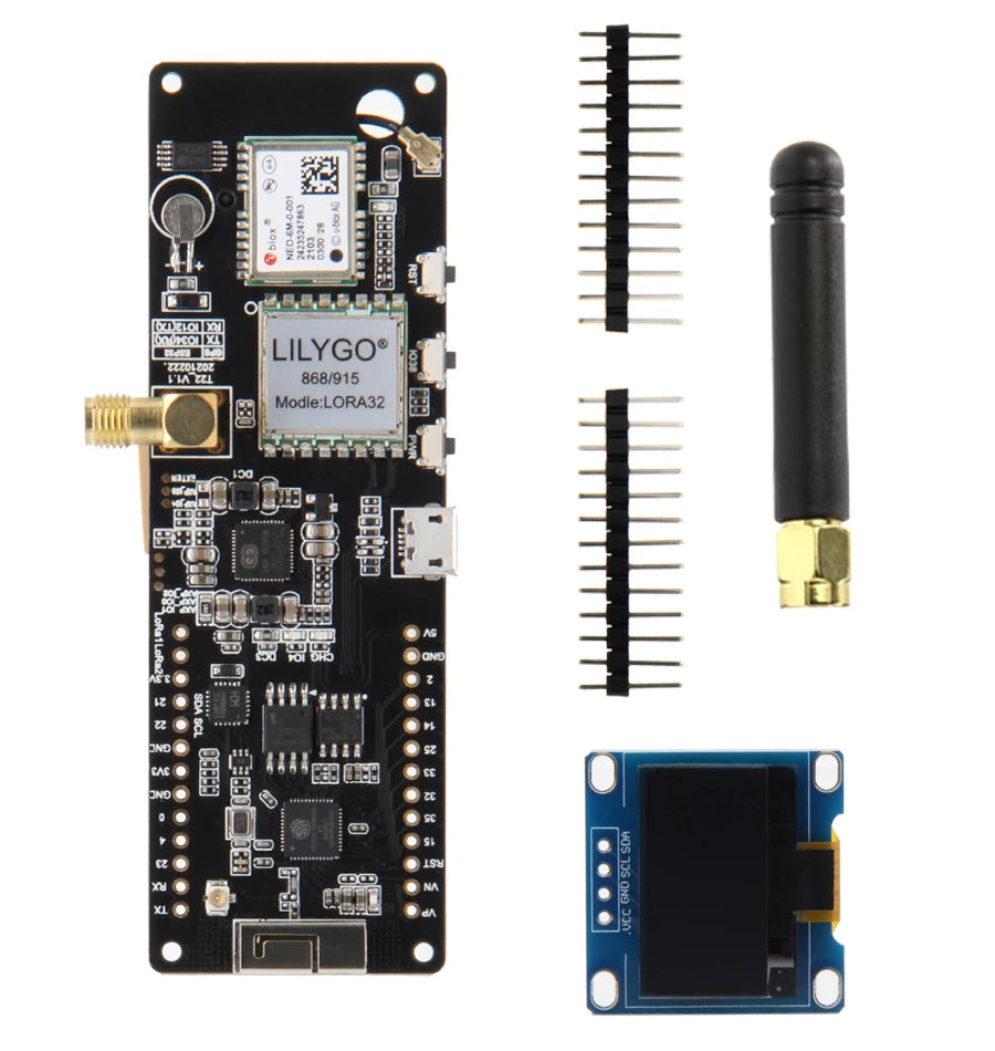 LILYGO® TTGO Meshtastic T-Beam V1.2 ESP32 LoRa Development Board 433MHz 868MHz 915MHz 923MHz WiFi BLE GPS OLED Display AXP2101