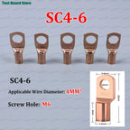 10/20/50pcs Copper Lug Ring Wire Connectors Bare Cable Electric Crimp Terminal SC4-4 SC6-6  SC10-6 SC10-8 SC16-6 SC25-8 SC25-10