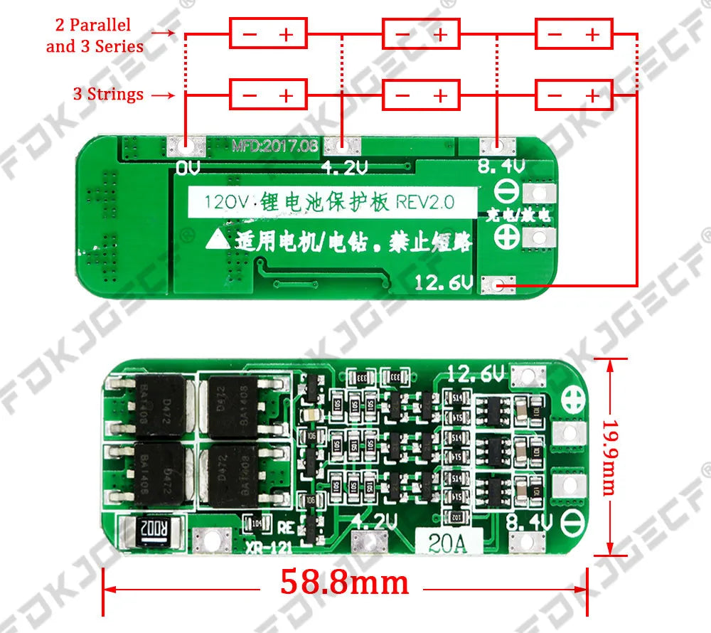 1S 2S 3S 4S 5S 6S 3A 15A 20A 30A Li-ion Lithium Battery 18650 Charger PCB BMS Protection Board For Drill Motor Lipo Cell Module