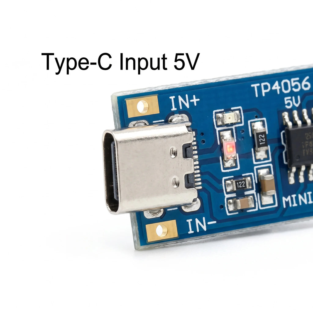 TP4056 Type-C Lithium Battery Charging Module 1A Li-ion Charger Board with Protection for 18650 Battery Pack DIY Power Bank