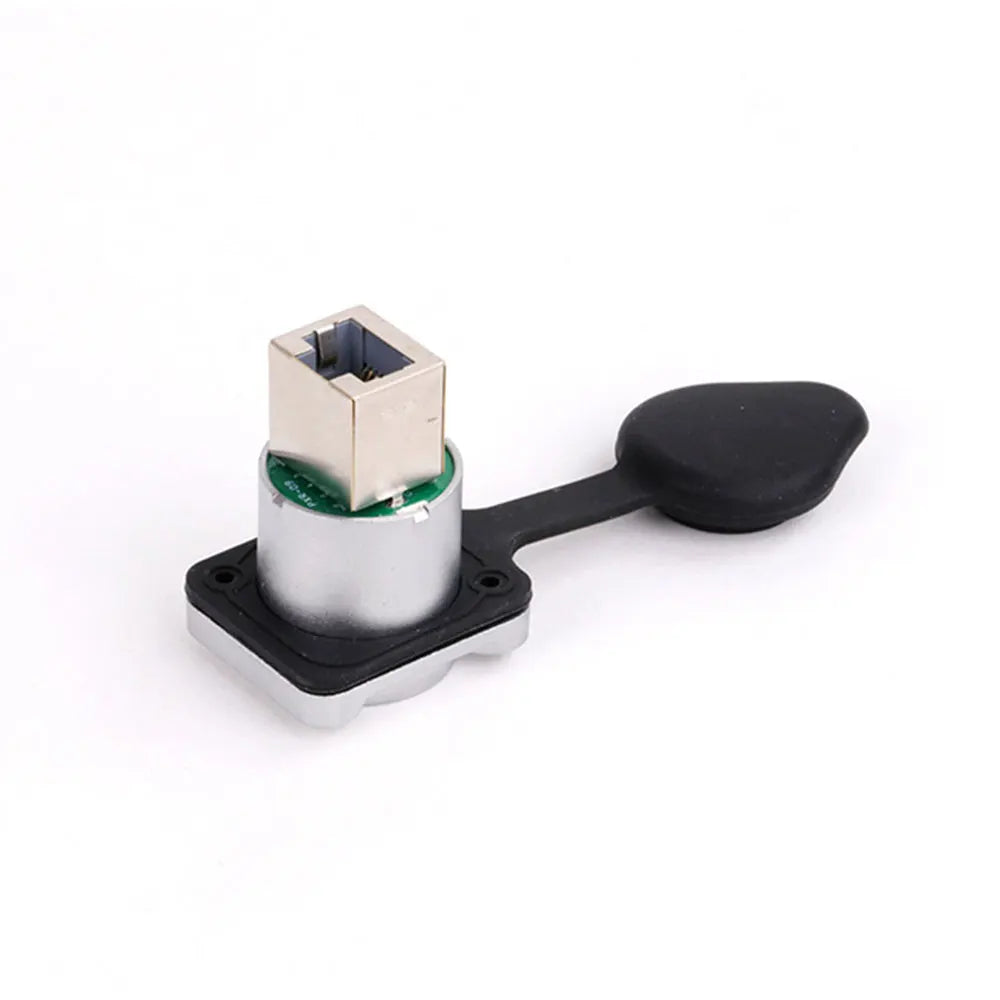 10pcs Waterproof D type RJ45 Connector Female to Female Socket Metal Shell Chassis Panel Mount Network Ethernet RJ45 Adapter