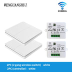 SIXWGH Smart Wireless Switch RF433Mhz Self-Powered Push Button Wall Panels Remote Controller Light Switch Waterproof Wall Switch
