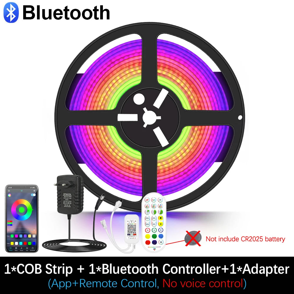 1M 2M 3M 4M 5M COB 24V RGBIC Led Strip 720Leds/M Wifi Bluetooth Infrared Remote Control Flexible Led Tape Lamp Room Decoration