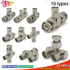 BNC Connector Q9  BNC To BNC Male Female RF adapter  Right Angle Tee Type 3way 4way Splitter 2x Double Male Female 3+4Types