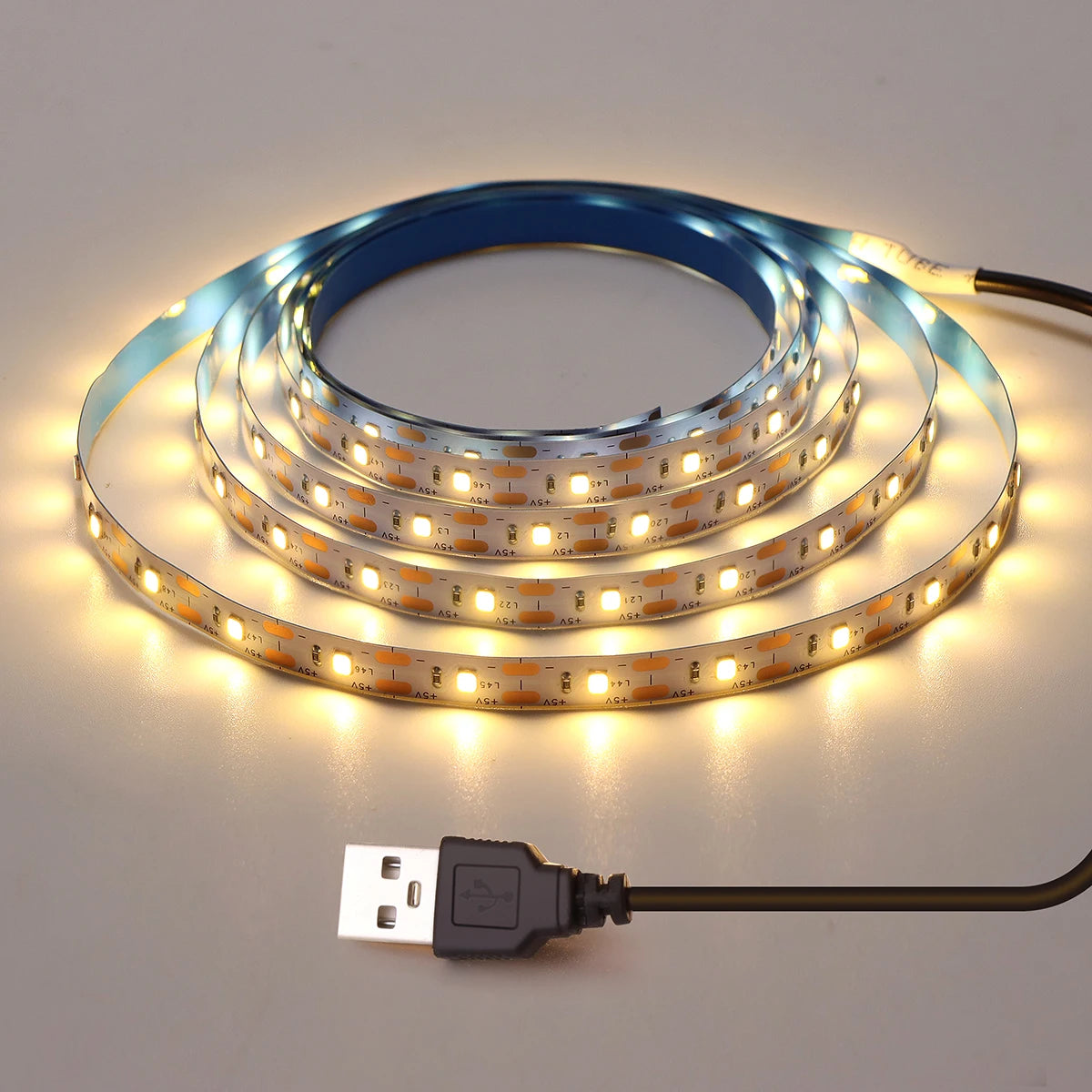 5V 1M 2M 3M 4M 5M USB Cable Power LED strip light lamp SMD 3528 Christmas desk Decor lamp tape For TV Background Lighting