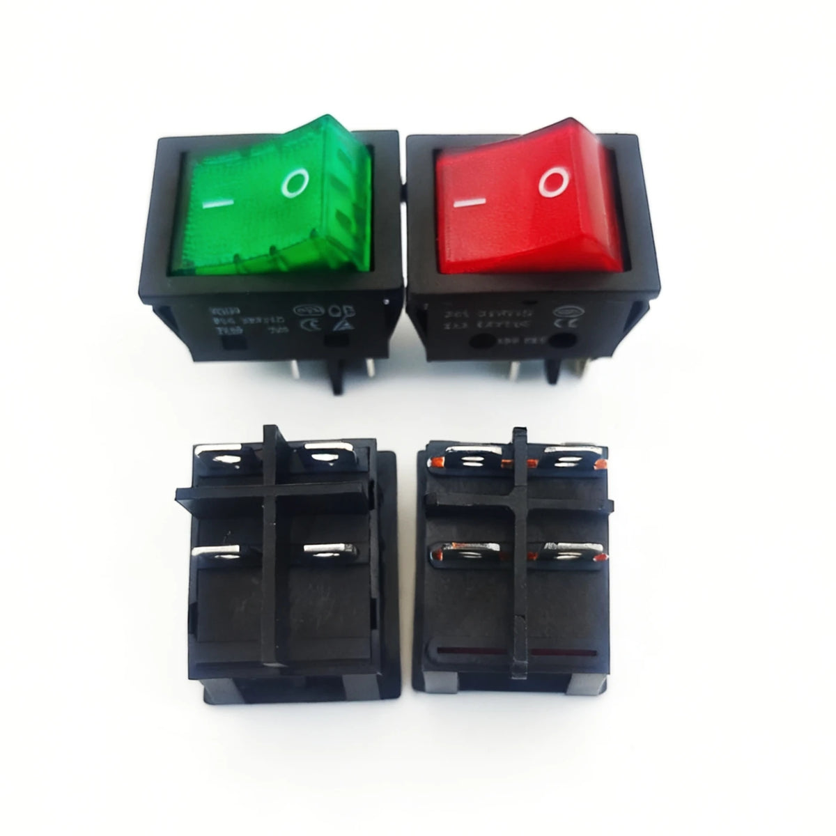 5PCS 30A 250V Heavy Duty KCD4 Rocker Switch ON Off DPST 4 Pin With Red Lighted 220V Toggle Switch