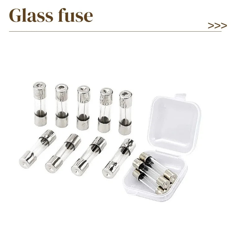 30/50/100Pcs 5*20mm 6*30mm Fast Blow Glass Tube Fuses 5x20 6x30 250V 0.1A 0.5 1 2 3A 3.15 4 5A 6 7 8 10 12 15 20 25 30A AMP Fuse