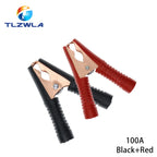2PCS 30A 50A 100A Car Alligator Clips Battery Clamps Crocodile Clip Red Black Positive Negative 75MM 80MM 90MM length Red Black