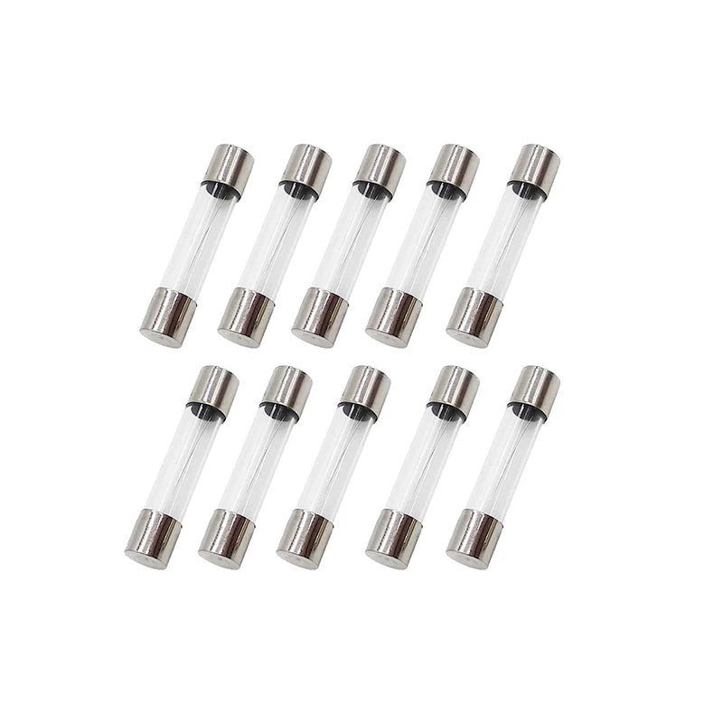 10pcs 5x20mm 6x30mmGlass Fuse Fast Fuse 250V 0.1A 0.2A 0.5A 1A 2A 3A 3.15A 4A 5A 6A 7A 8A10A 12A 15A 20A30A Quick Blow 5*20 6*30