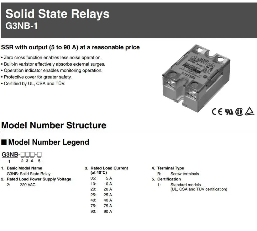 Omron SSR Solid State Relay New Authentic Original G3NB-205B-1 G3NB-210B-1 G3NB-220B-1 G3NB-225B-1 5A 10A 20A 25A