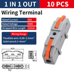 10/20/50pcs Universal Lever Wire Connector Electrical Compact Splicing 1 to 1 Inline Assemblable Terminals Quick Connection