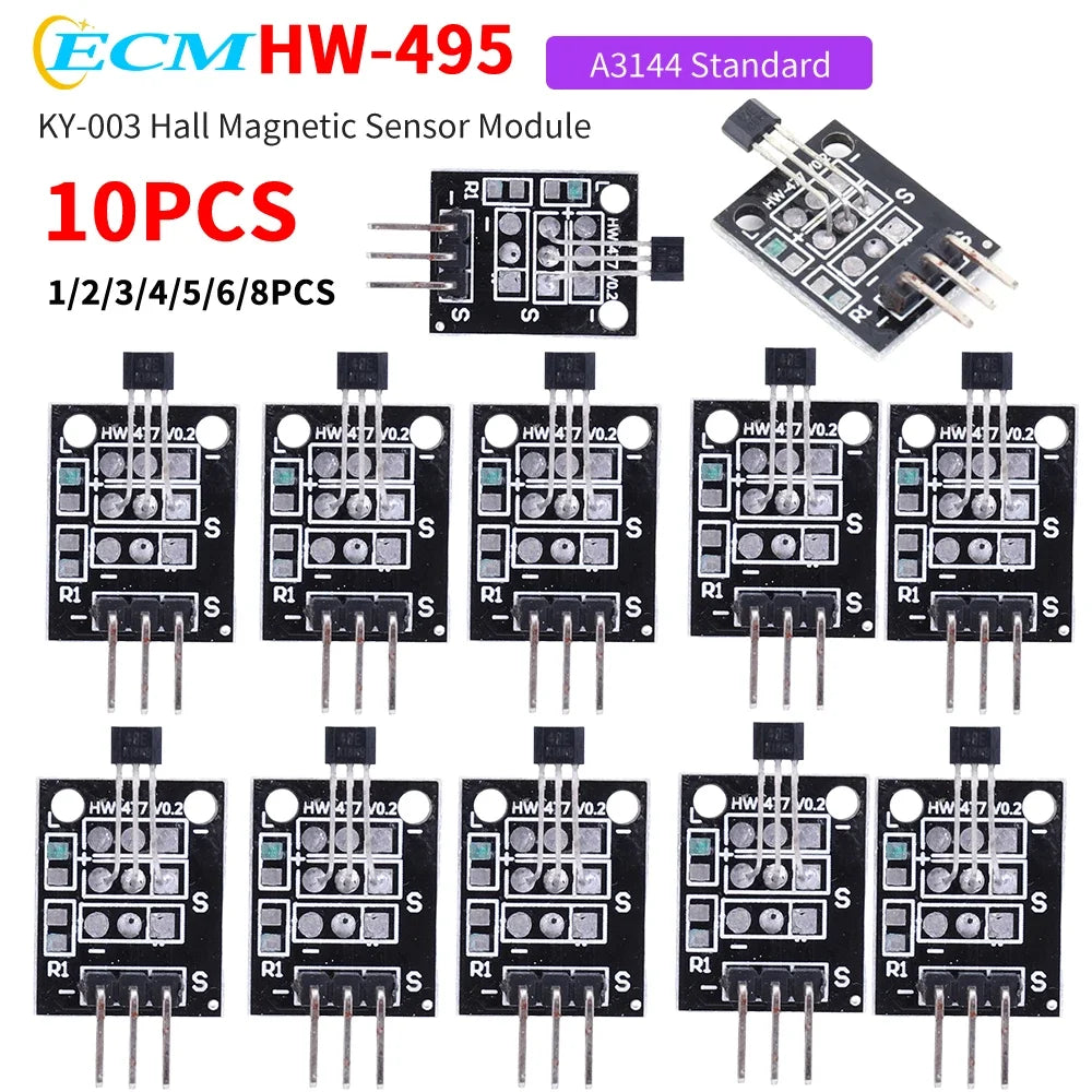 KY-003 Hall Effect Sensor Module A3144 Standard Hall Effect Magnetic Sensor Module Works with Arduino Boards