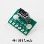 2pcs Micro Mini USB Type C USB 2.0 3.0 Male Female PCB Connector 90 Degree with Pin Header Data Charging Cable Jack Test Board
