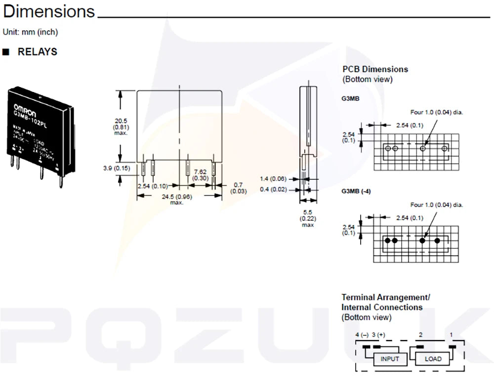 5PCS Relay Module G3MB-202P G3MB 202P DC-AC PCB SSR In 5V 12V 24V DC Out 240V AC 2A Solid State Relay Module