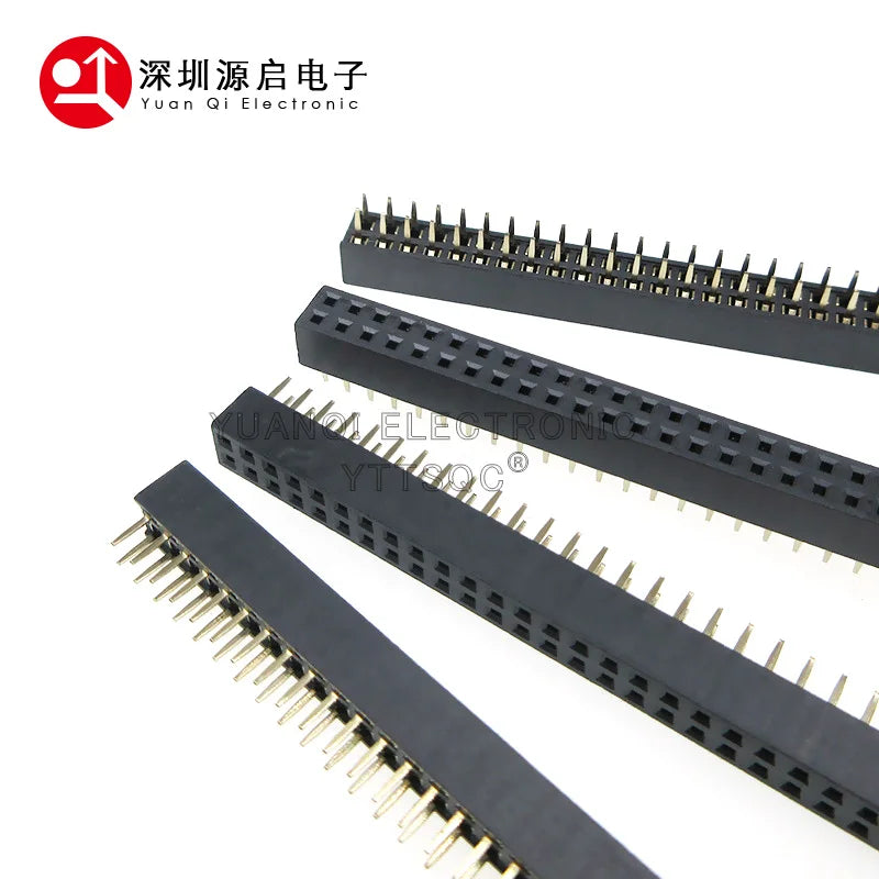 10pcs 2.0mm Double Row Straight Female 2-40P Pin Header Socket Connector 2x2/3/4/5/6/7/8/9/10/12/14/15/20/25Pin PH=4.3MM/6.35MM