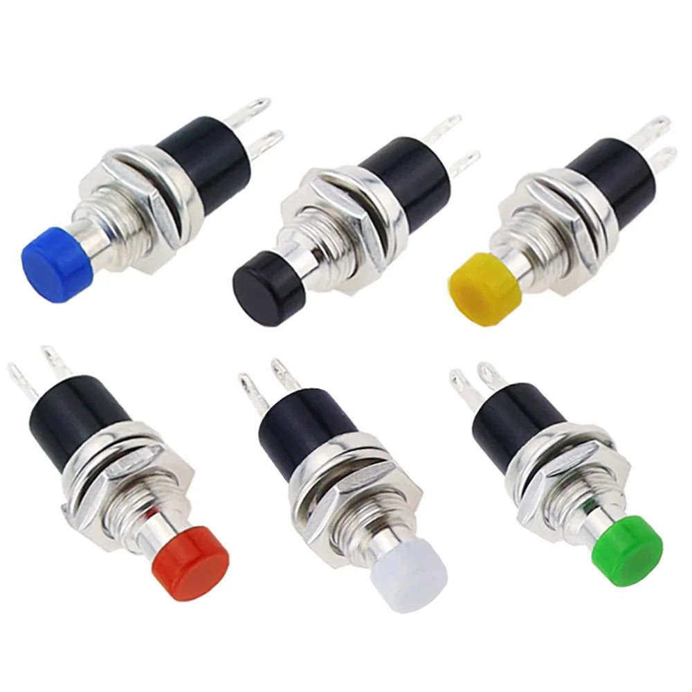 6PCS PBS-110 7MM Momentary Push Button Switch Press The Reset Switch Momentary ON OFF Push Button Micro Switch Normally Open