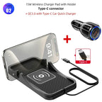 15W Fast Car Wireless Charger Anti-skid Silicone Charging Pad For Samsung HUAWEI iPhone Charging Mat for Smartphone Car Styling