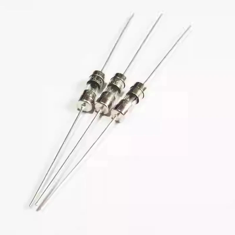 10pcs 0.5A 1A 1.5A 2A 3A 3.15A 4A 5A 6.3A 8A 10A 15A 250V 3.6x10mm Lead Wire Fast/Slow Blow Glass Fuse Tube 3.6*10
