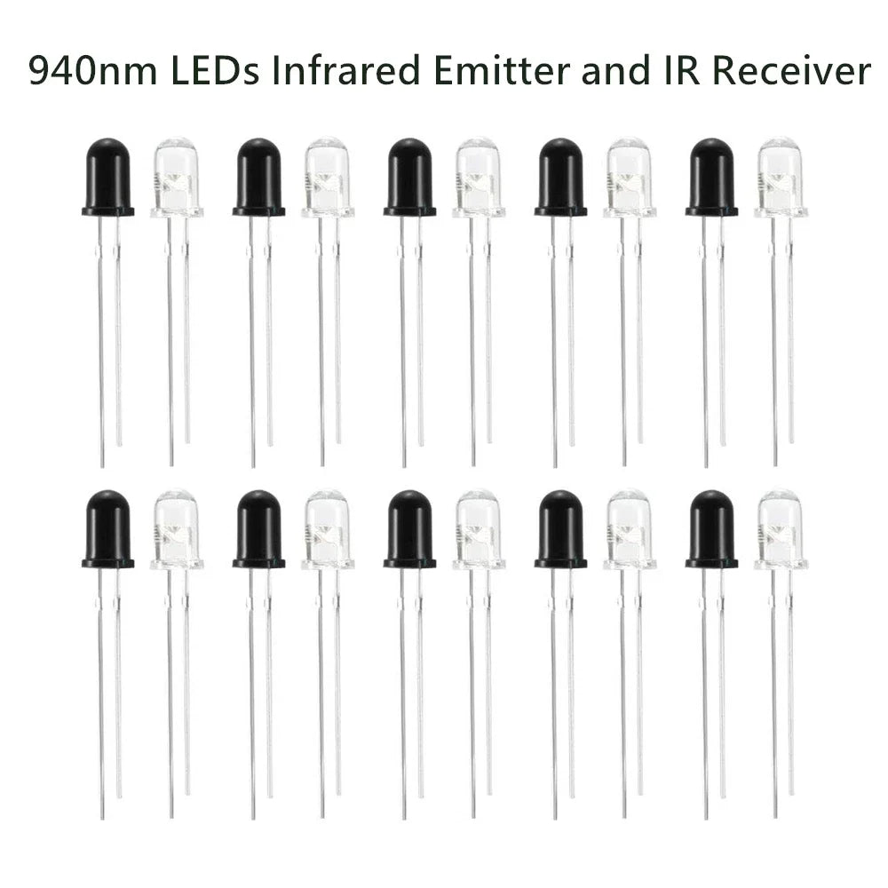 10pairs 3mm 5mm 940nm LEDs Infrared Emitter and IR Receiver Diode Diodes 301A