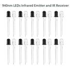 10pairs 3mm 5mm 940nm LEDs Infrared Emitter and IR Receiver Diode Diodes 301A