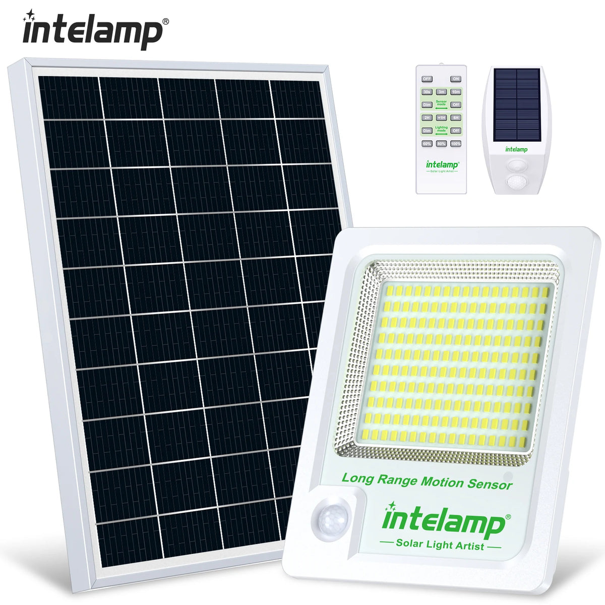 Solar Light Outdoor Motion Sensor Flood Security With Remote Control Powered Wall Dusk to Dawn Garden Porch Farm