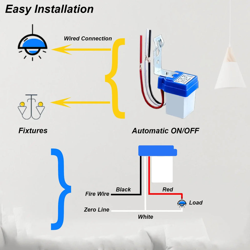 Automatic Auto On Off Photocell Street Light Switch DC AC 24V 110V 220V 10A Photo Control Photoswitch Sensor Switch