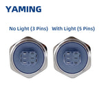 40mm Metal Push Button Switch 1NO 1NC Momentary Reset Latching Lock Ring Power Supply With Lamp Waterproof Stainless Steel