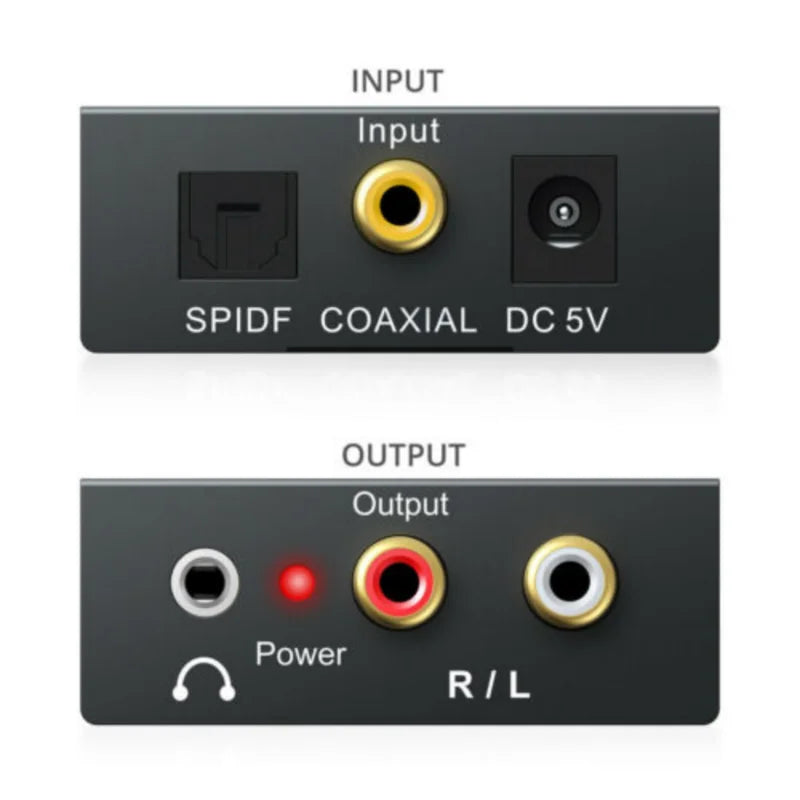 Digital to Analog Audio Converter Optical Toslink Coaxial to RCA Adapter With 3.5MM Headphone Jack Digital Optical Audio Coaxial