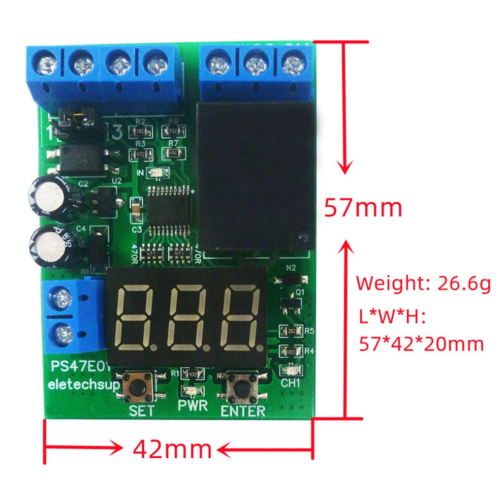 DC 12V 24V LED Digital Relay Switch Control Board Module Relay Module Voltage Detection Charging Discharge Monitor Test