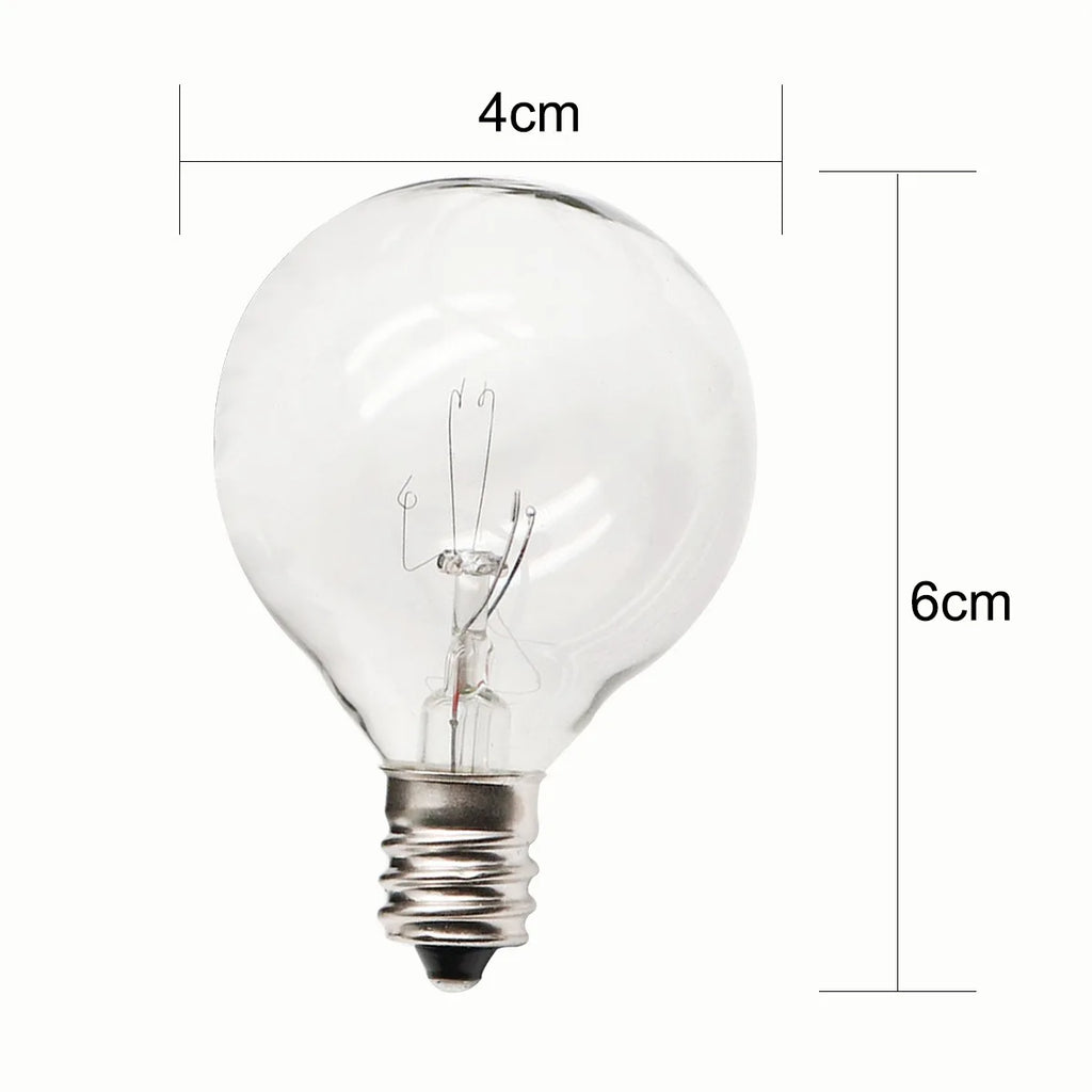 6PCS LED 1W 2W E27 3V 220V 110V Warm White Filament S14 Ready Bulb European US Standard Decoration Light String Replacement